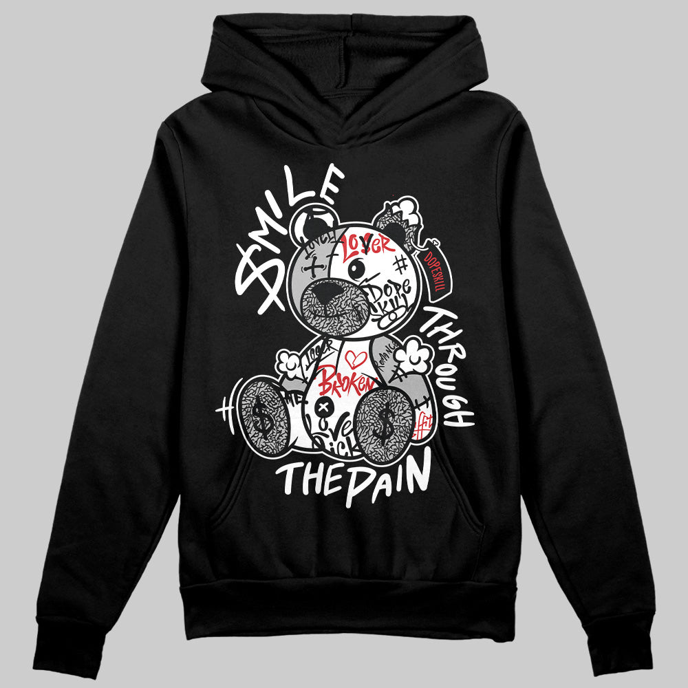 Black Cement 3s superstreetwear Hoodie Sweatshirt Smile Through The Pain Graphic