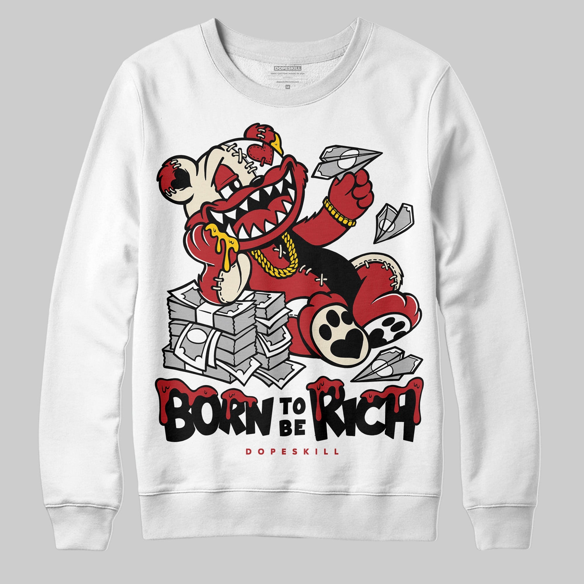 Black Toe Reimagined 1s superstreetwear Sweatshirt Born To Be Rich Graphic