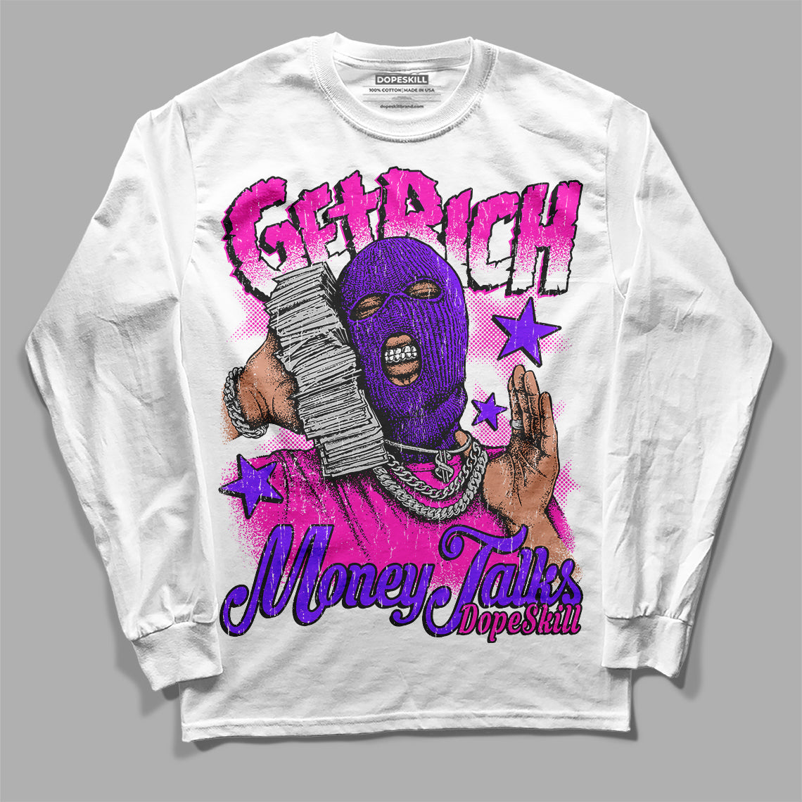Dunk Low Active Fuchsia superstreetwear Long Sleeve T-Shirt Get Rich Graphic