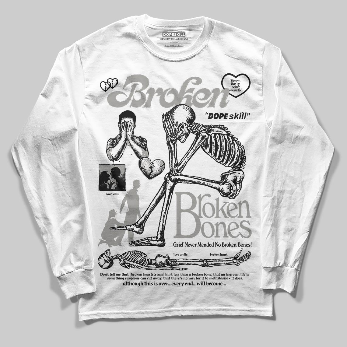 Pure Money 3s superstreetwear Long Sleeve T-Shirt Broken Bones Graphic