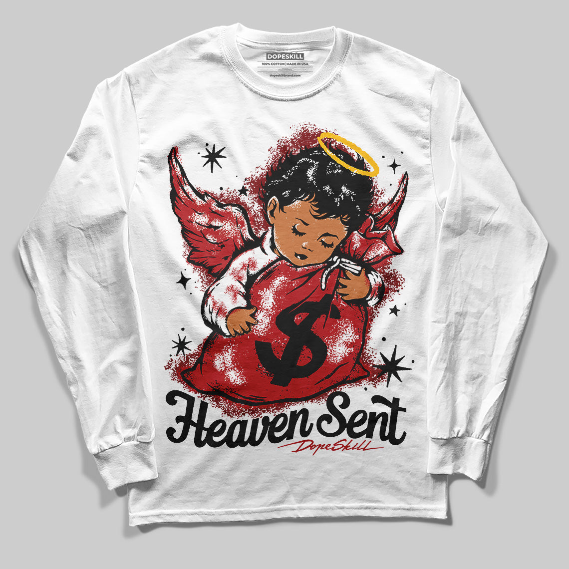 Flu Game 12s superstreetwear Long Sleeve T-Shirt Heaven Sent Graphic