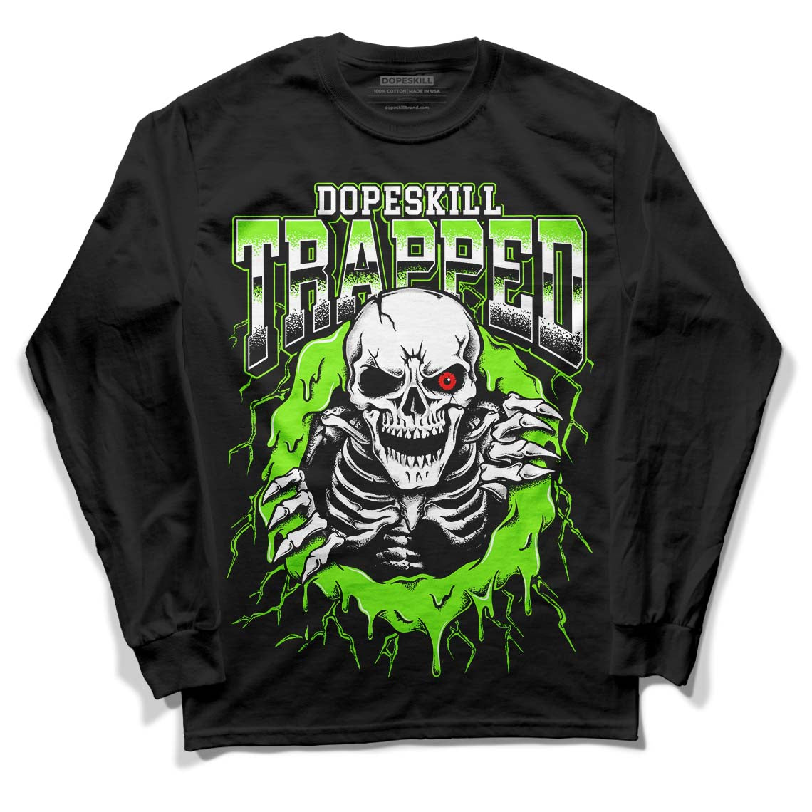 Neon Green Collection superstreetwear Long Sleeve T-Shirt Trapped Halloween Graphic