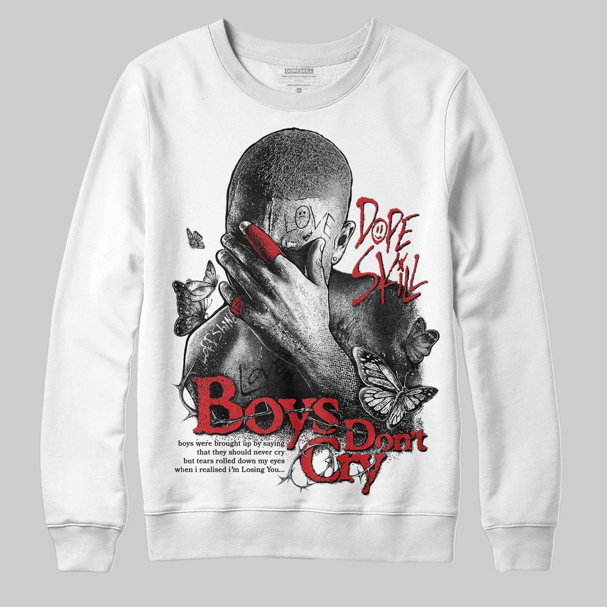 Black Cement 3s superstreetwear Sweatshirt Boys Don't Cry Graphic