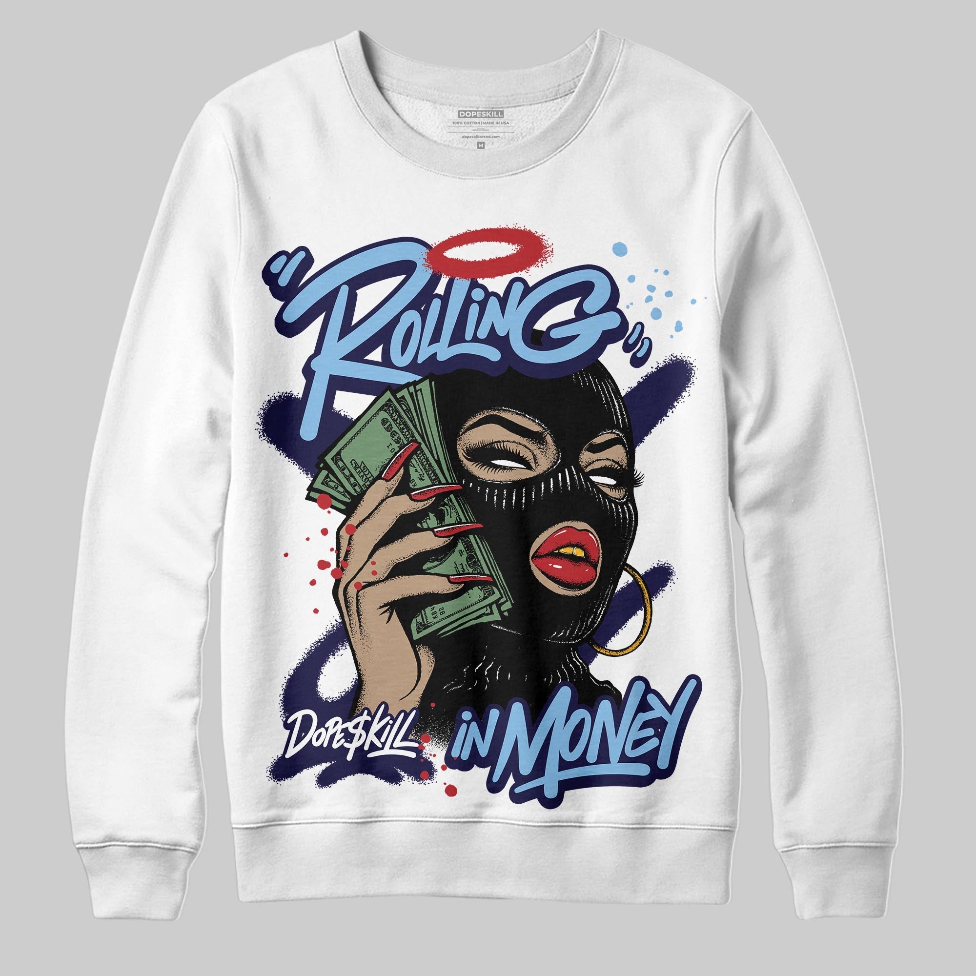 Royal Blue Collection superstreetwear Sweatshirt Rolling in Money Graphic