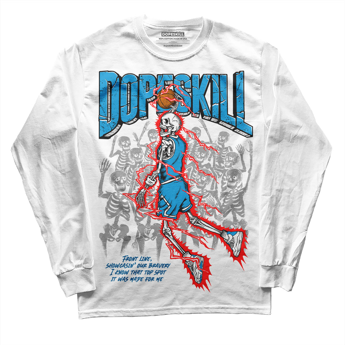 Military Blue 4s superstreetwear Long Sleeve T-Shirt Thunder Dunk Graphic