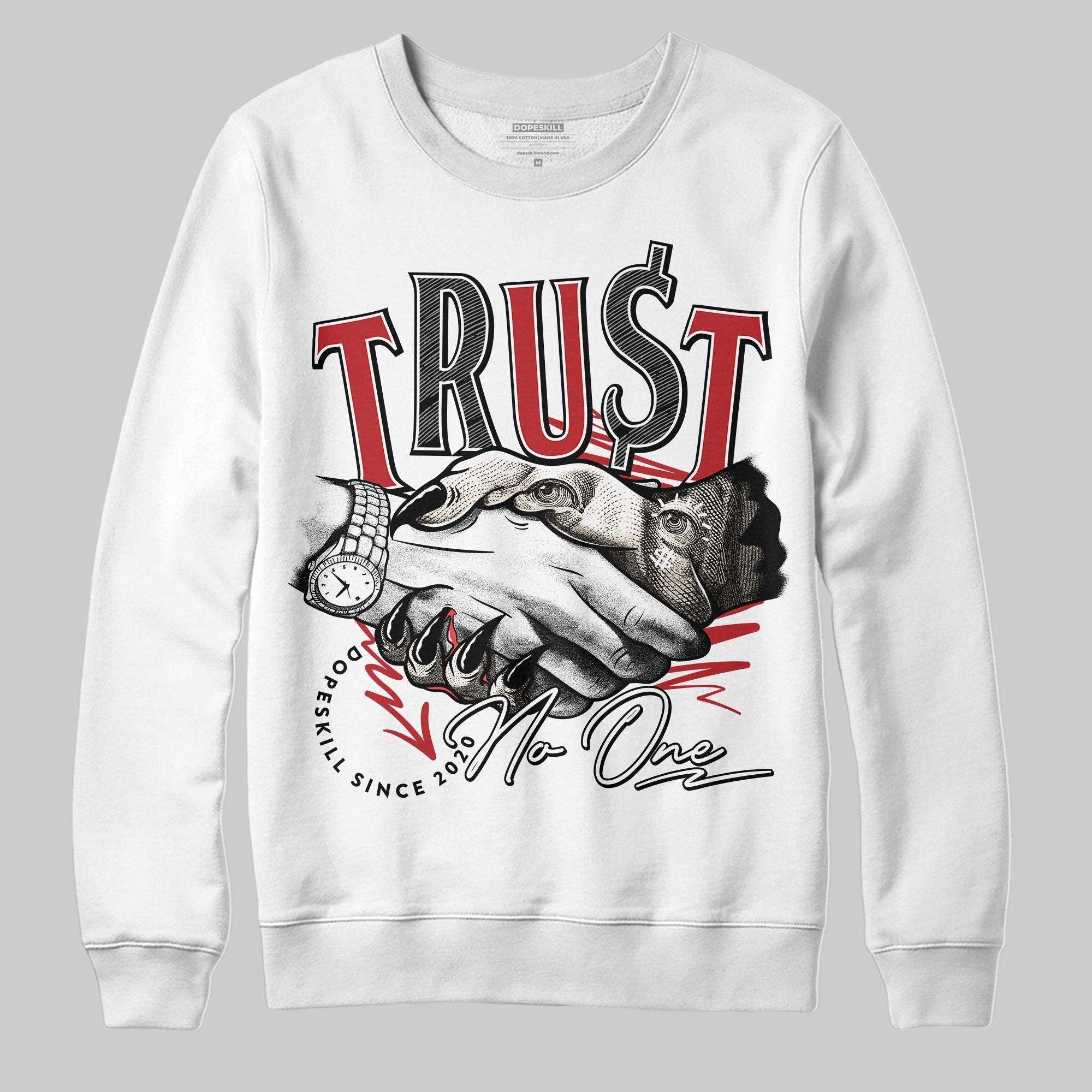 Black Toe Reimagined 1s superstreetwear Sweatshirt Trust No One Graphic