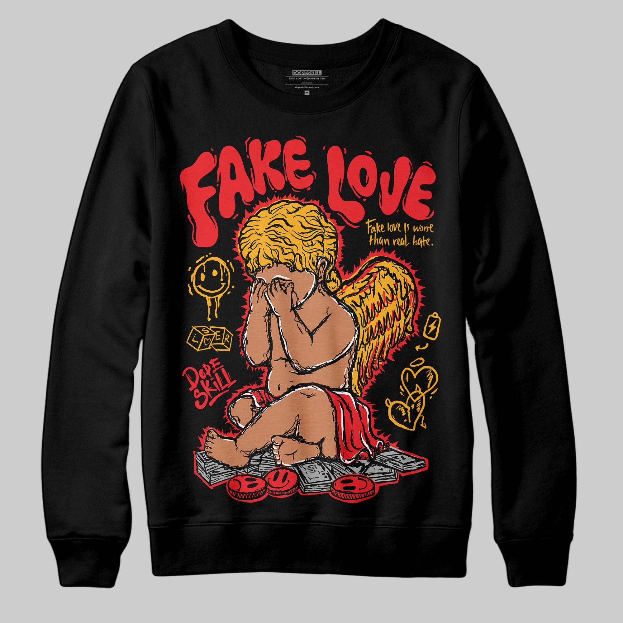 Red Collection superstreetwear Sweatshirt False Love Graphic
