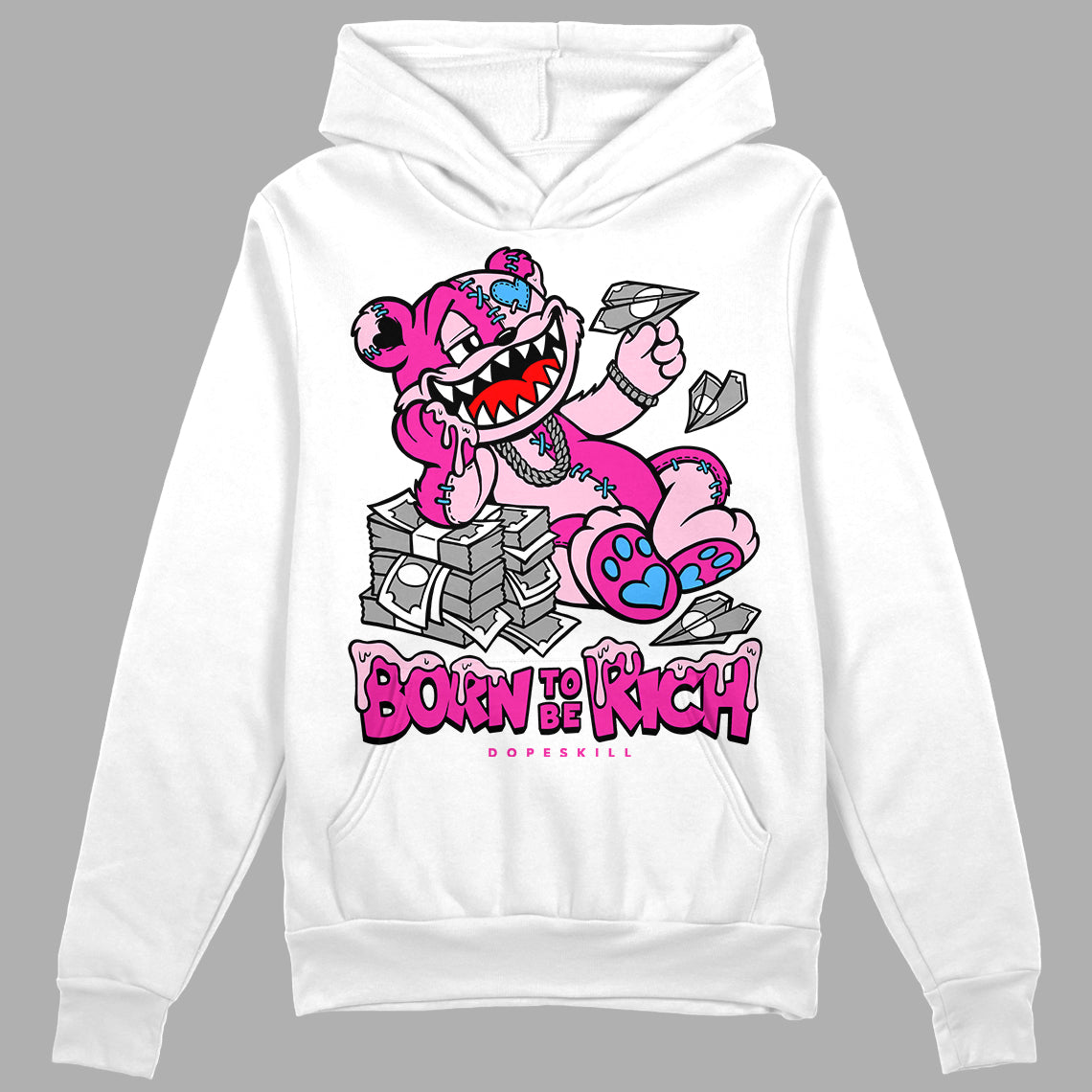 Pink Collection superstreetwear Hoodie Sweatshirt Born To Be Rich Graphic