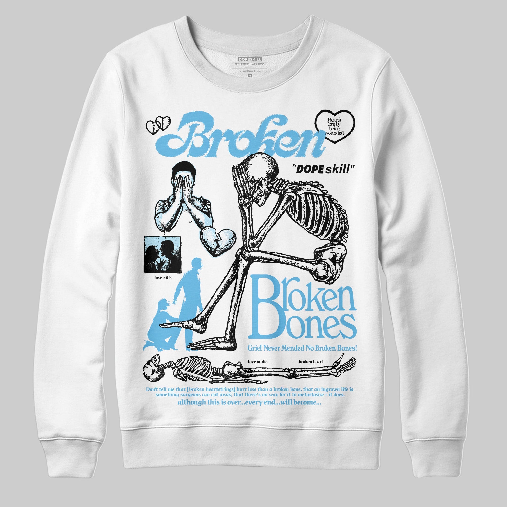 Legend Blue 11s superstreetwear Sweatshirt Broken Bones Graphic