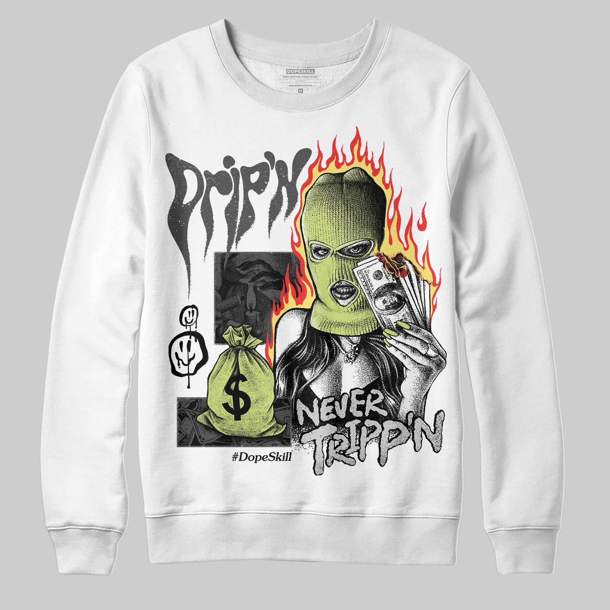 Light Lemon Twist 4s superstreetwear Sweatshirt Drip'n Never Tripp'n Graphic