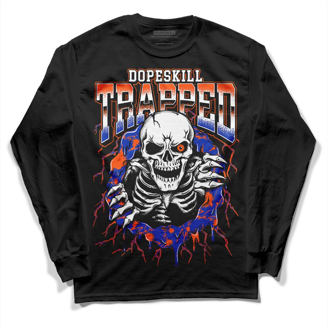 Dunk Low Futura Orange Blaze superstreetwear Long Sleeve T-Shirt Trapped Halloween Graphic