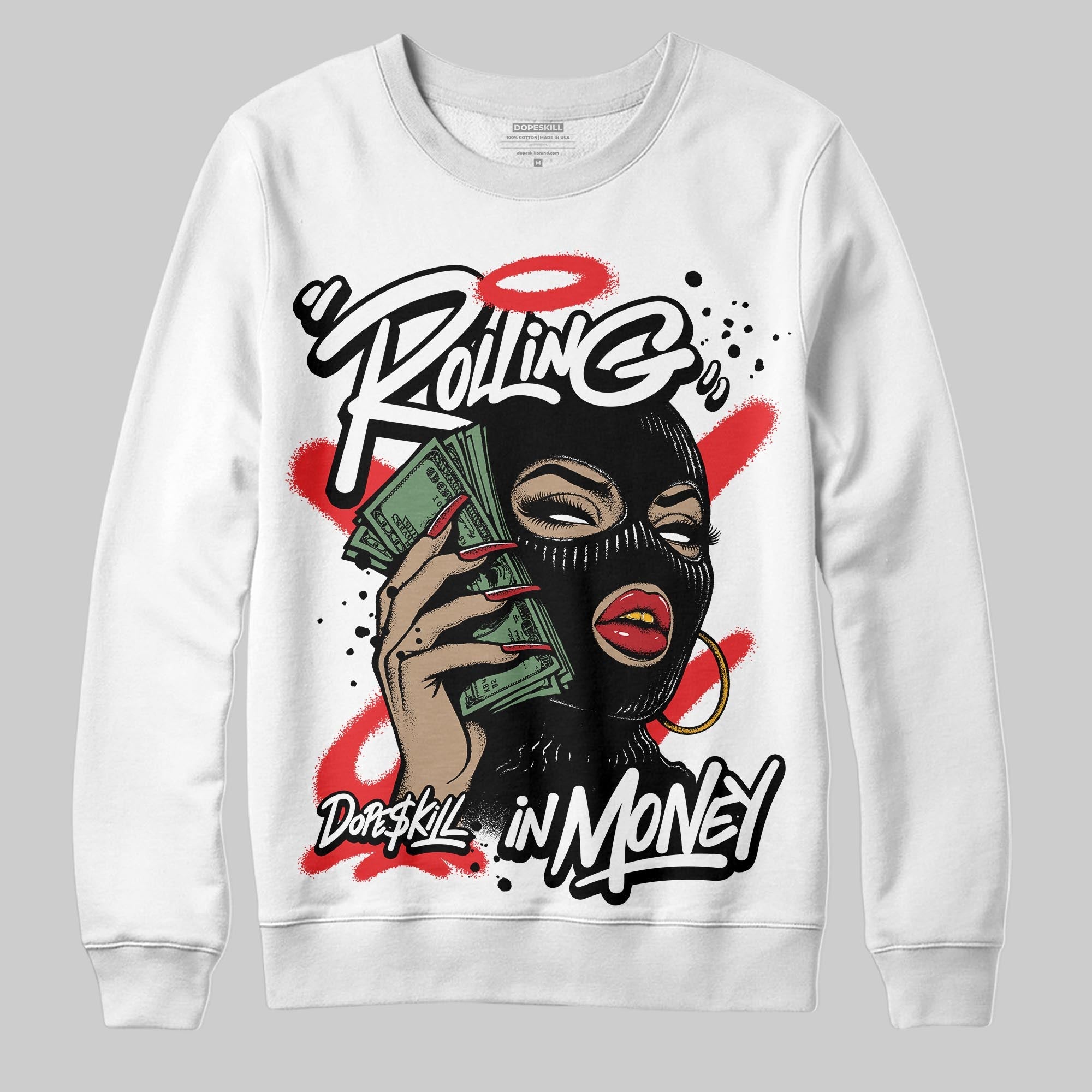Dunk Panda White Black superstreetwear Sweatshirt Rolling in Money Graphic
