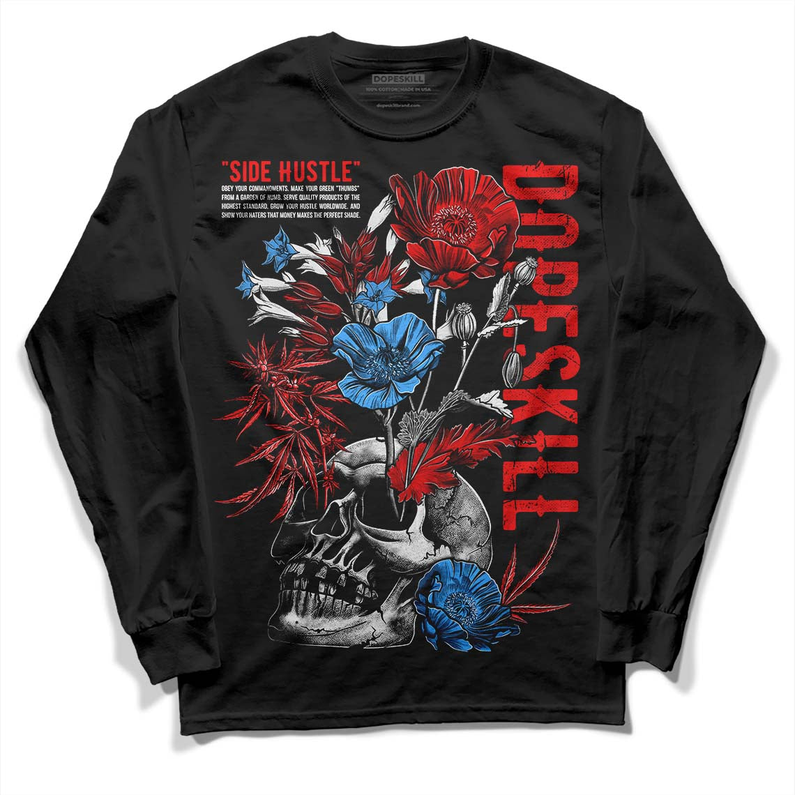 Cherry 11s DopeSkill Long Sleeve T-Shirt Side Hustle Graphic