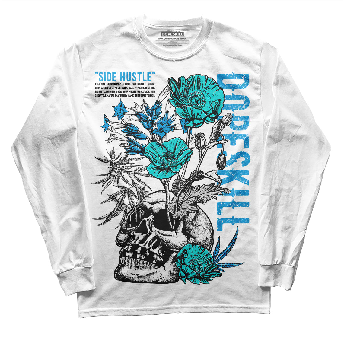 Military Blue 4s superstreetwear Long Sleeve T-Shirt Side Hustle Graphic