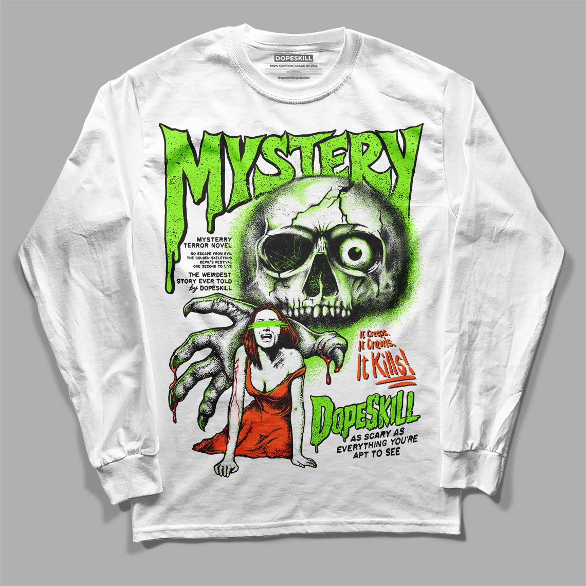 Neon Green Collection superstreetwear Long Sleeve T-Shirt Mystery Ghostly Grasp Graphic