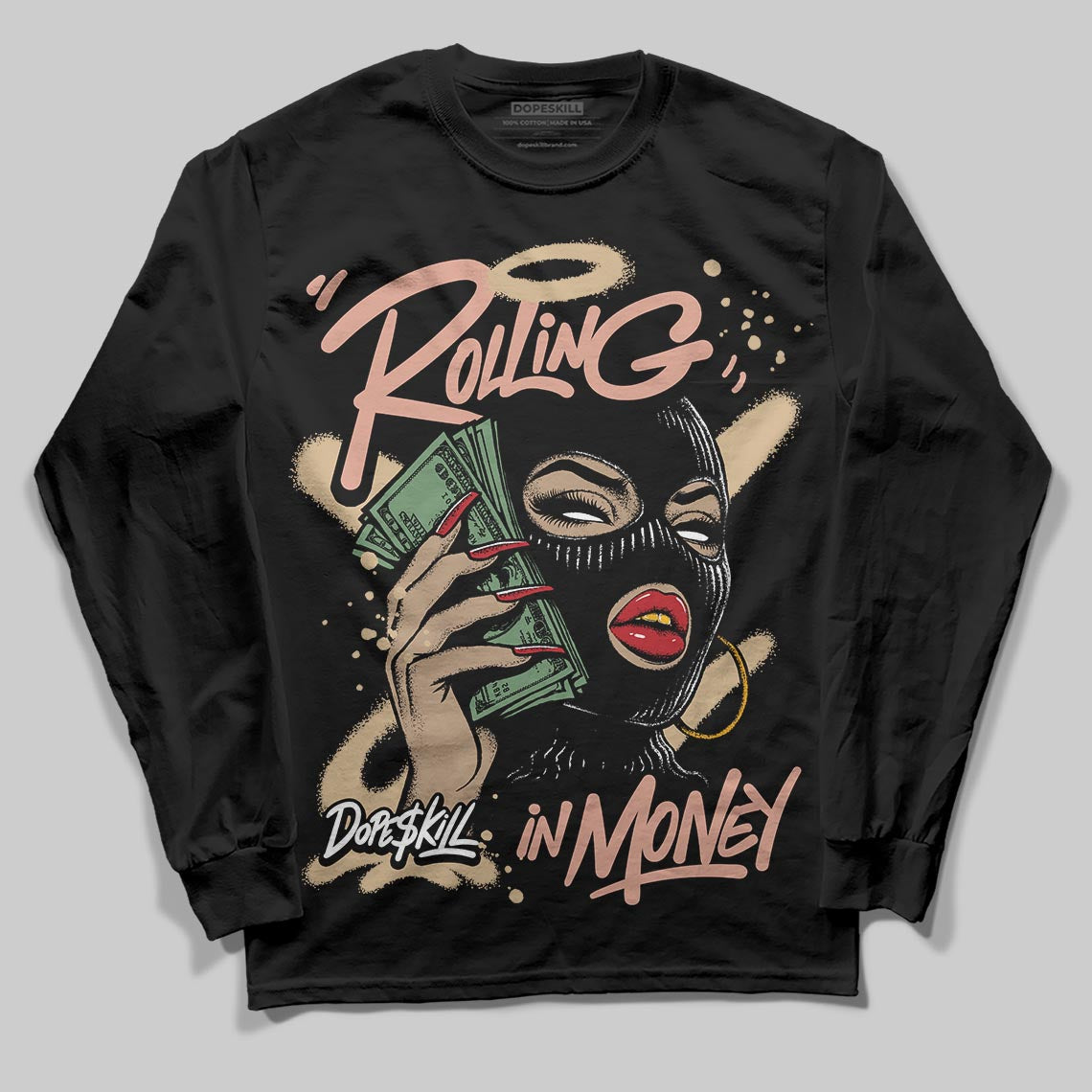 TAN Collection superstreetwear Long Sleeve T-Shirt Rolling in Money Graphic