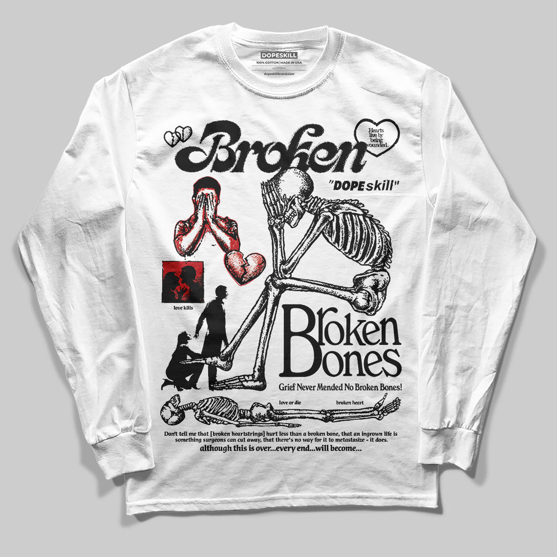 Bred Velvet 11s superstreetwear Long Sleeve T-Shirt Broken Bones Graphic