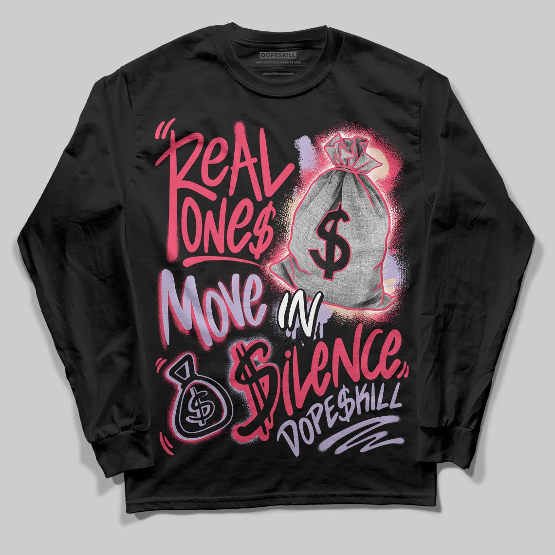 Peanut Butter Jelly 5s superstreetwear Long Sleeve T-Shirt Real Ones Move In Silence Graphic