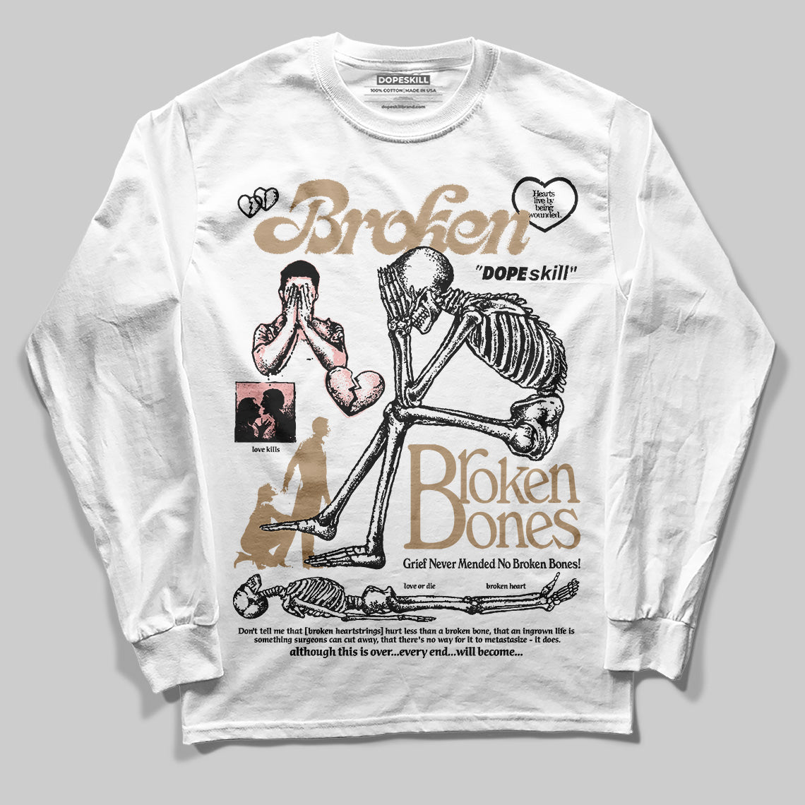AIR FORCE 1 LINEN superstreetwear Long Sleeve T-Shirt Broken Bones Graphic