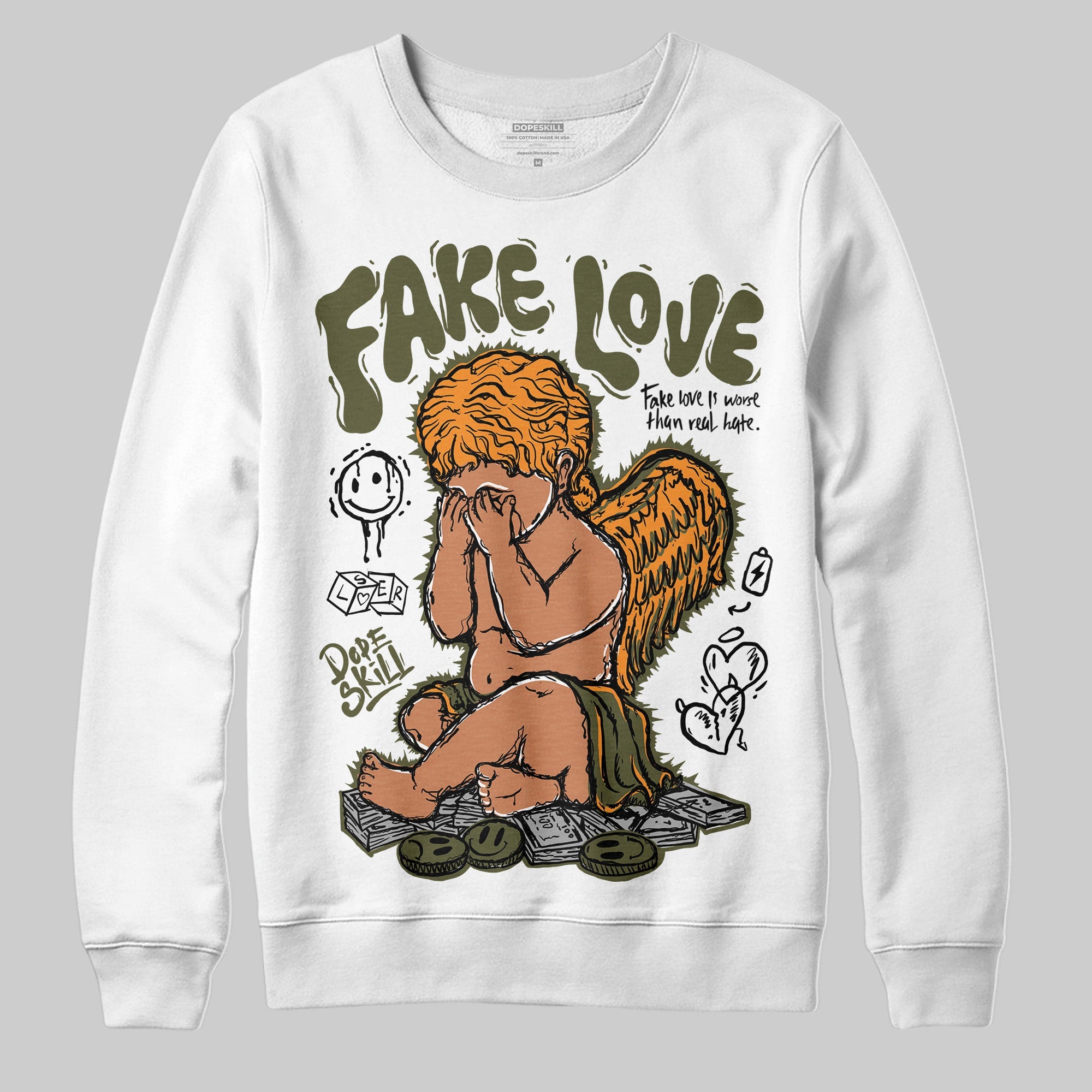 Olive Collection superstreetwear Sweatshirt False Love Graphic