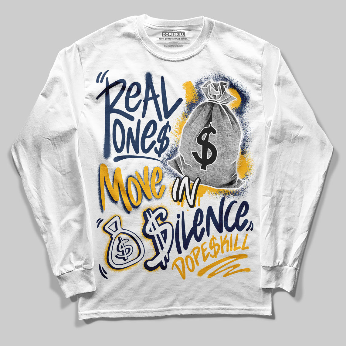 Retro Dunk From Above 4s superstreetwear Long Sleeve T-Shirt Real Ones Move In Silence Graphic
