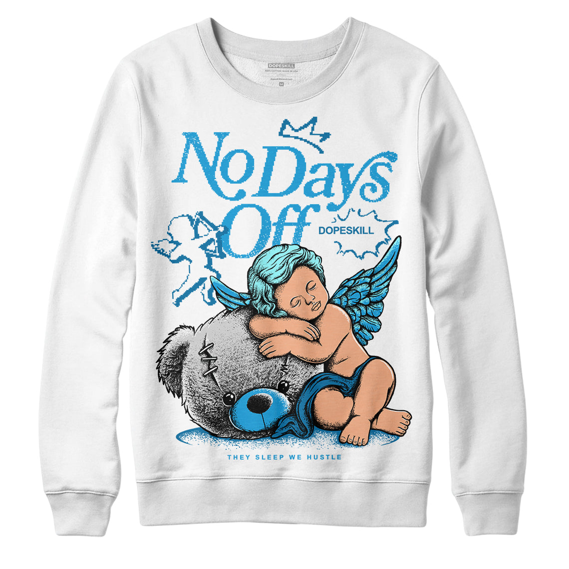 Military Blue 4s superstreetwear Sweatshirt New No Days Off Graphic