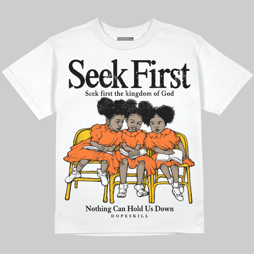 Orange Black White superstreetwear Oversize Print T-Shirt New Seek First Graphic