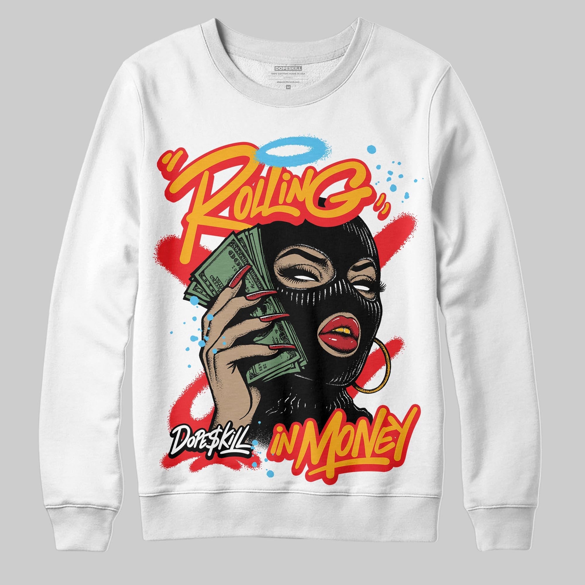 Red Collection superstreetwear Sweatshirt Rolling in Money Graphic