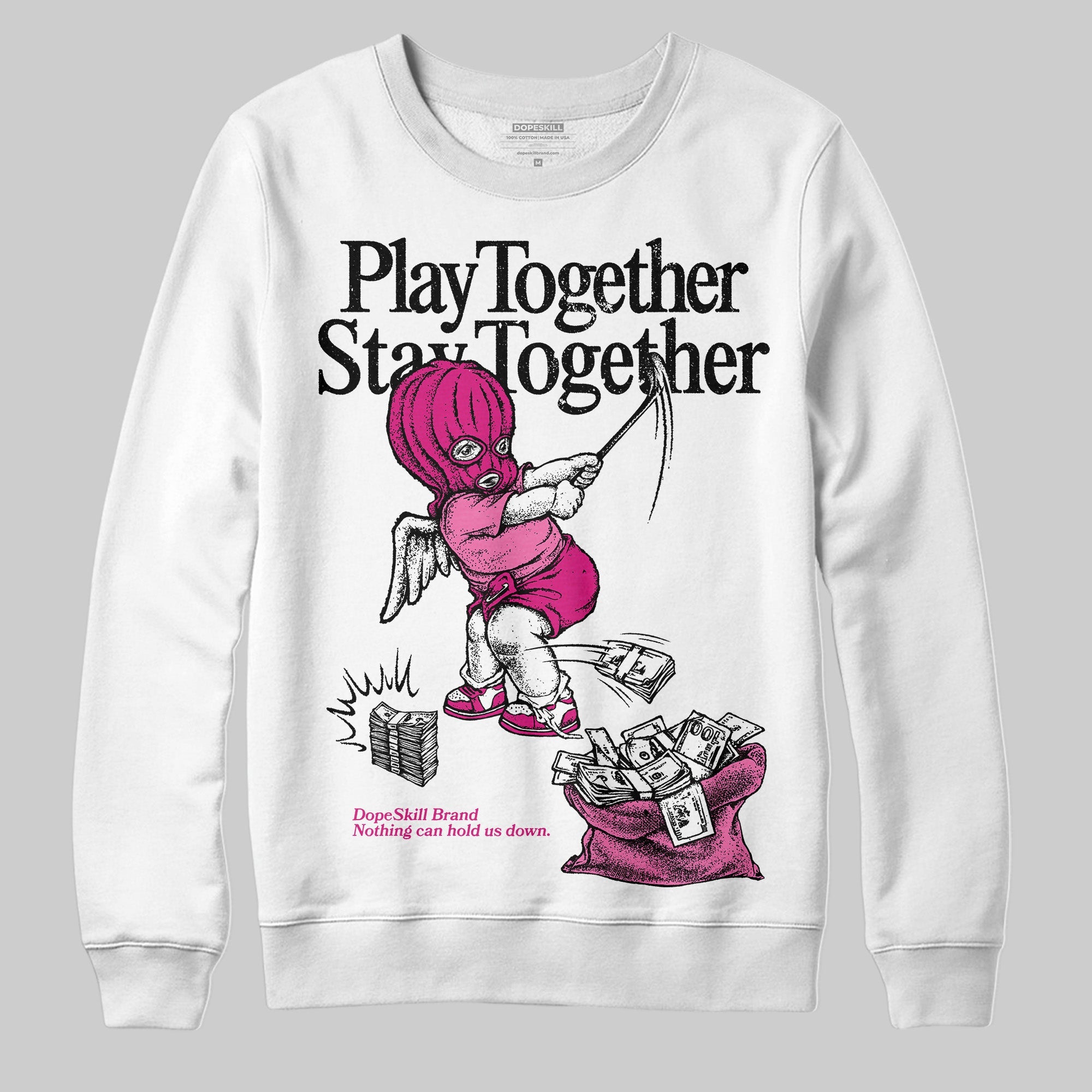 Rick RO Pink Leather Sneakers superstreetwear Sweatshirt Play together,Stay together Graphic