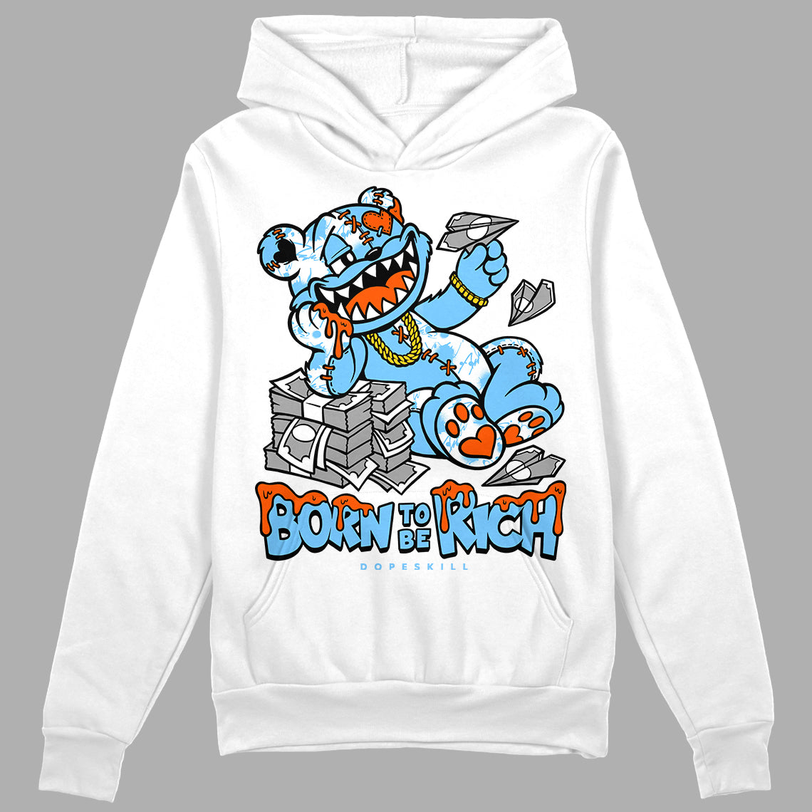 Dunk Futura University Blue superstreetwear Hoodie Sweatshirt Born To Be Rich Graphic
