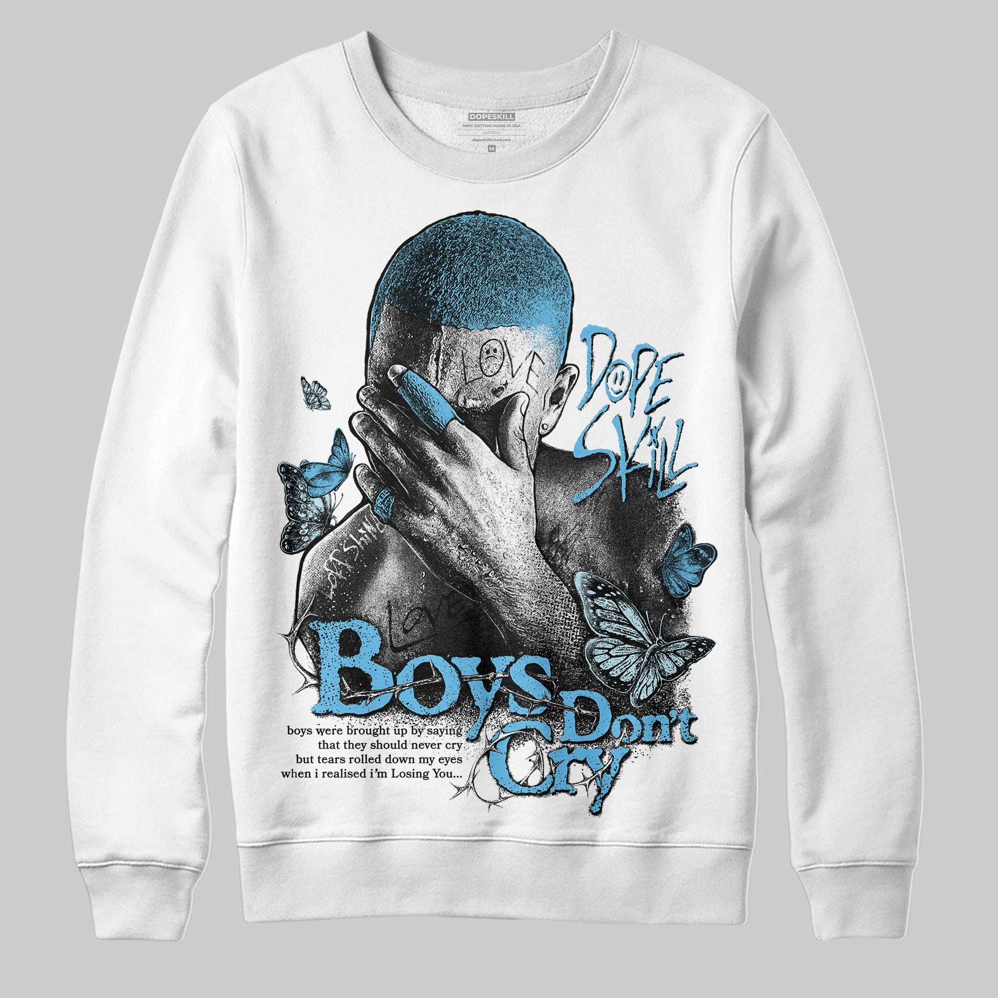 Legend Blue 11s superstreetwear Sweatshirt Boys Don't Cry Graphic