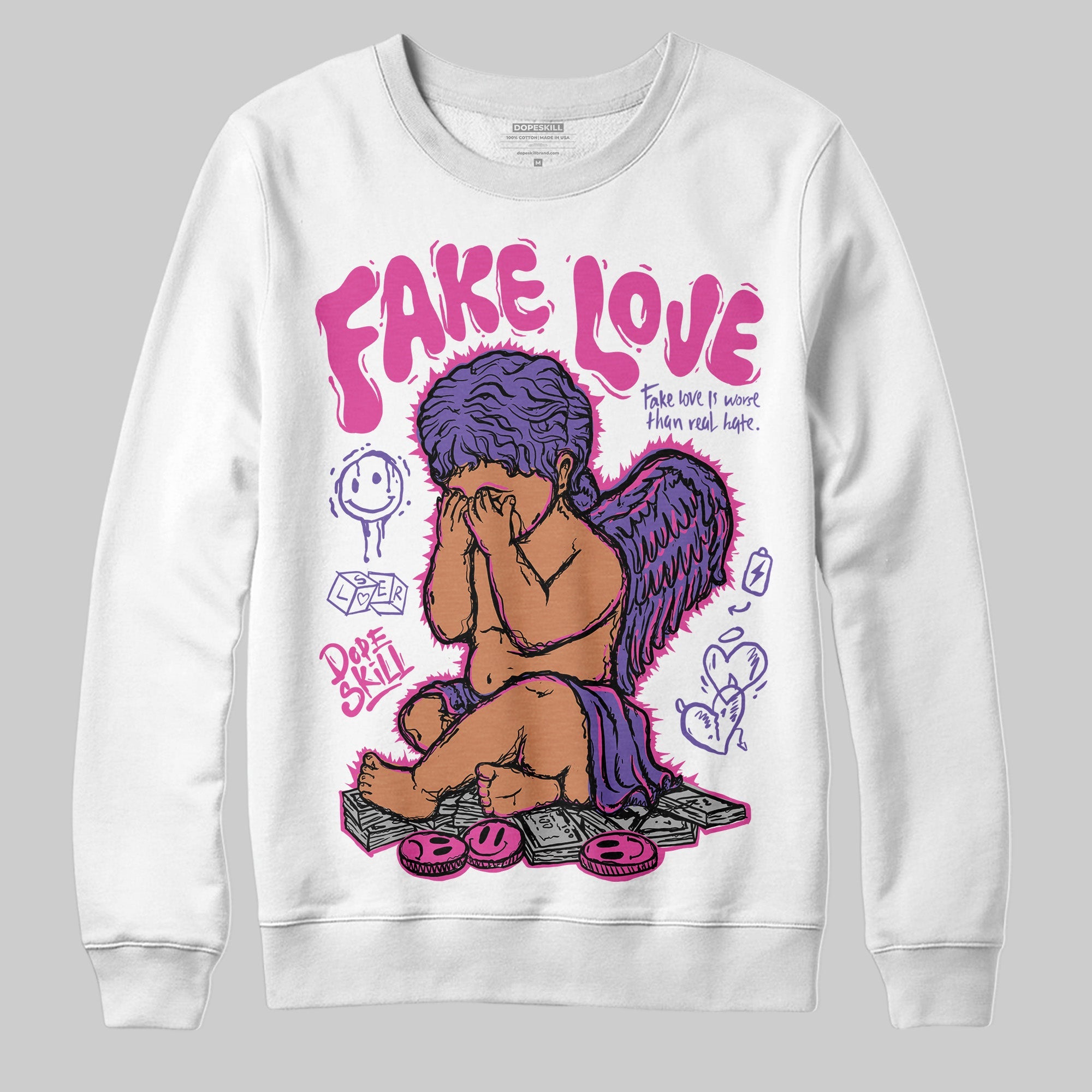 Dunk Active Fuchsia superstreetwear Sweatshirt False Love Graphic