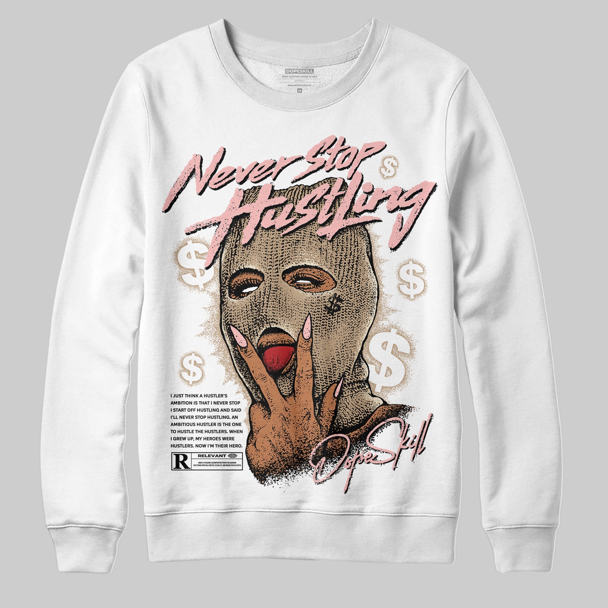 AIR FORCE 1 LINEN superstreetwear Sweatshirt Never Stop Hustling Graphic