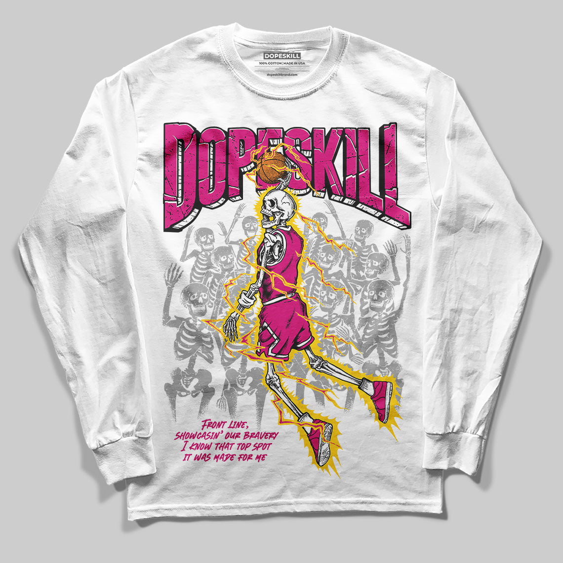 Rick RO Pink Leather Sneakers superstreetwear Long Sleeve T-Shirt Thunder Dunk Graphic