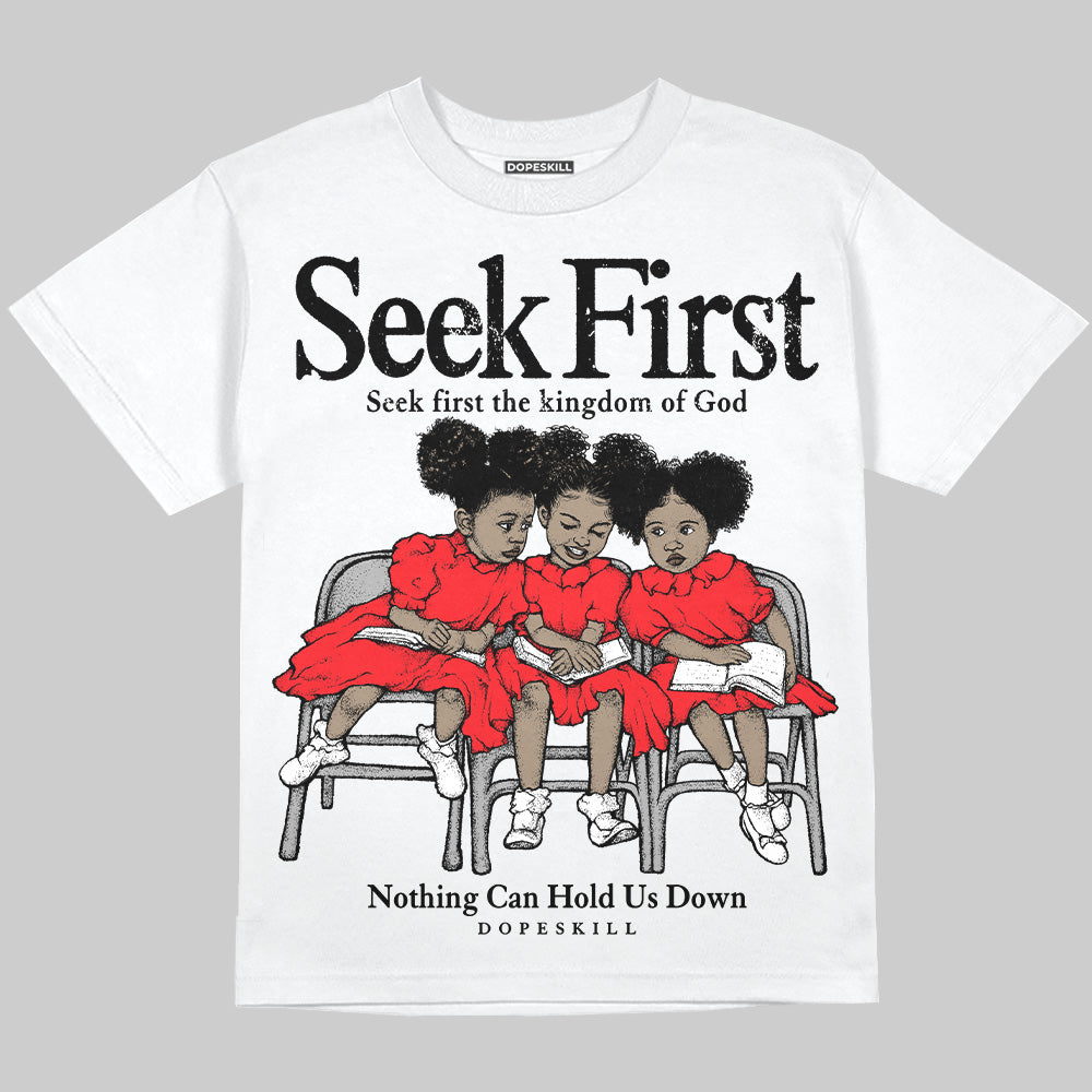 Red Collection superstreetwear Oversize Print T-Shirt New Seek First Graphic