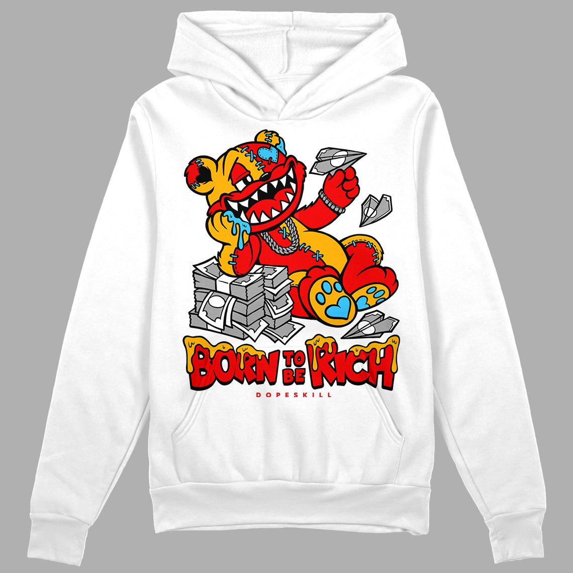 Red Collection superstreetwear Hoodie Sweatshirt Born To Be Rich Graphic