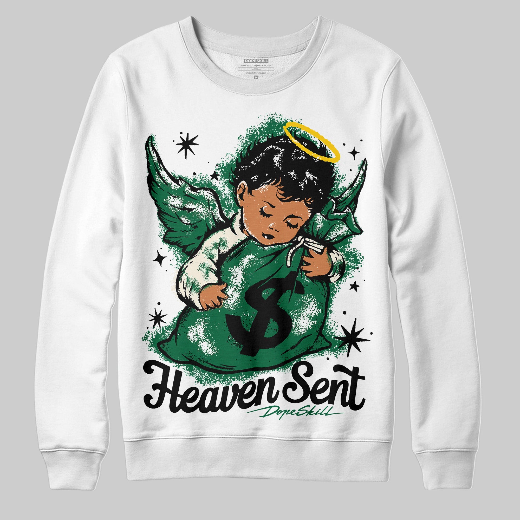 Pine Green 13s superstreetwear Sweatshirt Heaven Sent Graphic
