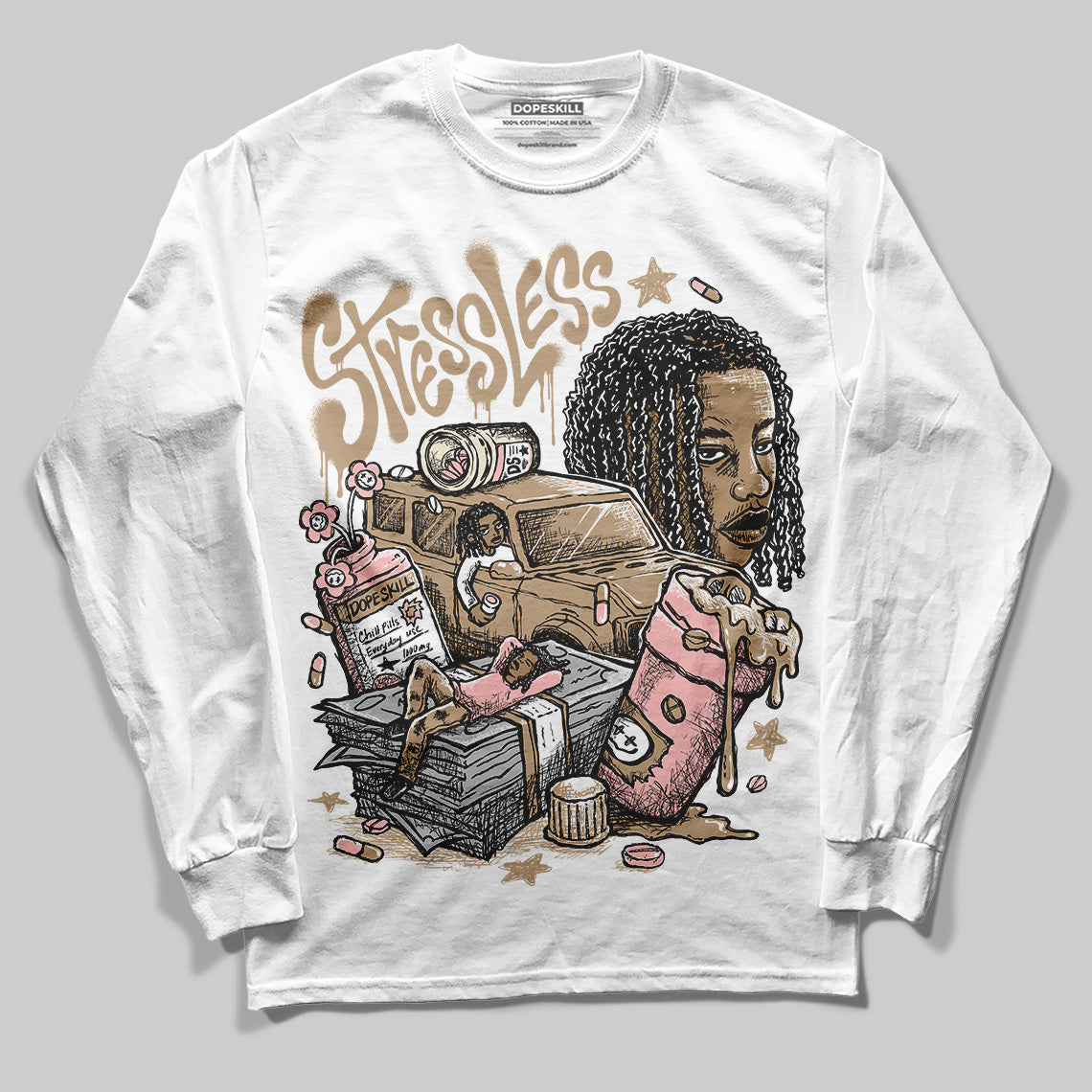 AIR FORCE 1 LINEN superstreetwear Long Sleeve T-Shirt Stressless Graphic