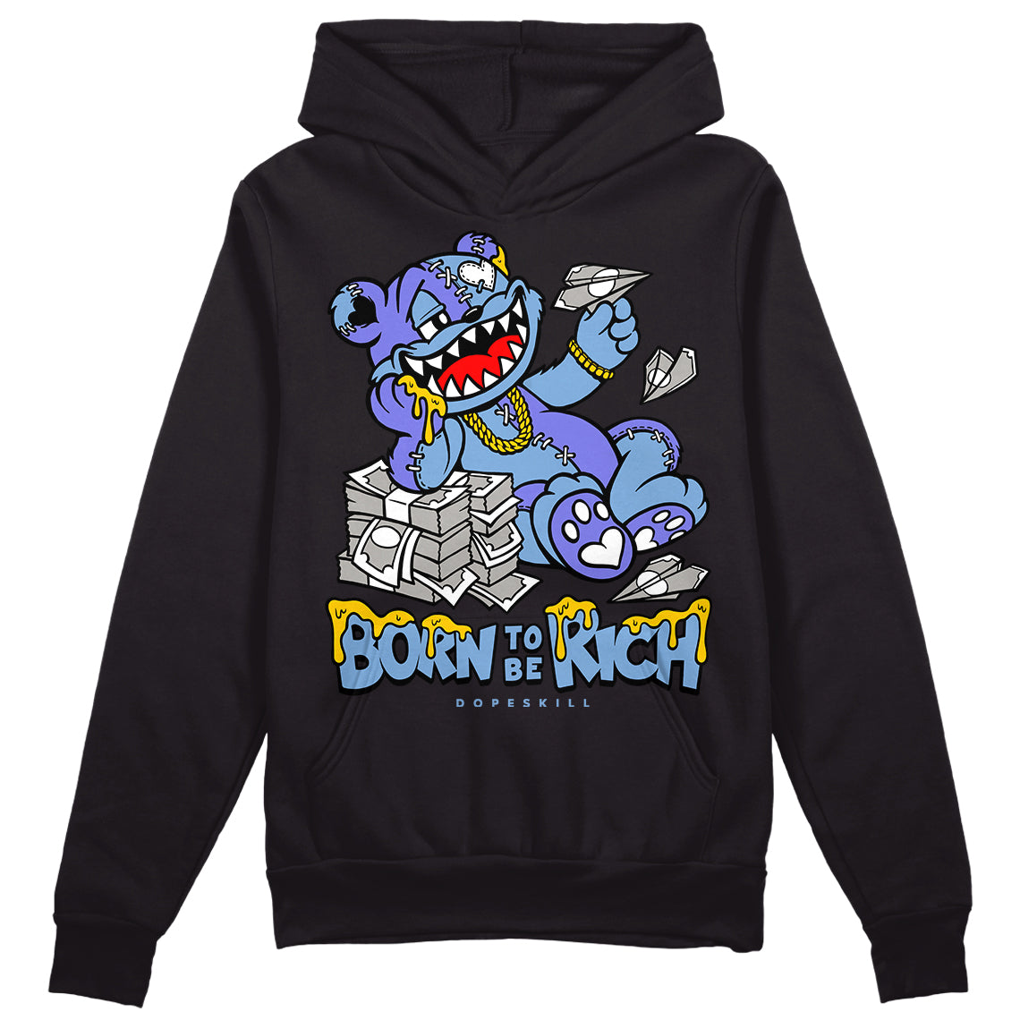 University Blue Collection superstreetwear Hoodie Sweatshirt Born To Be Rich Graphic