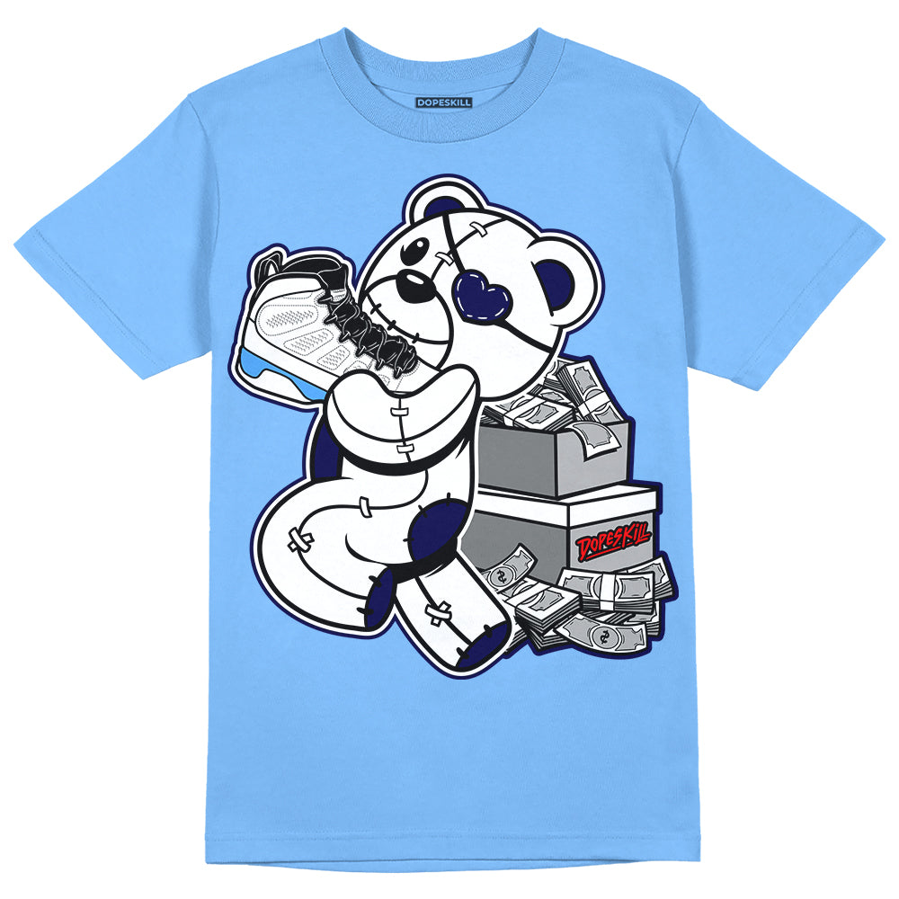 Powder Blue 9s superstreetwear Sky Blue T-shirt Bear Steals Sneaker Graphic