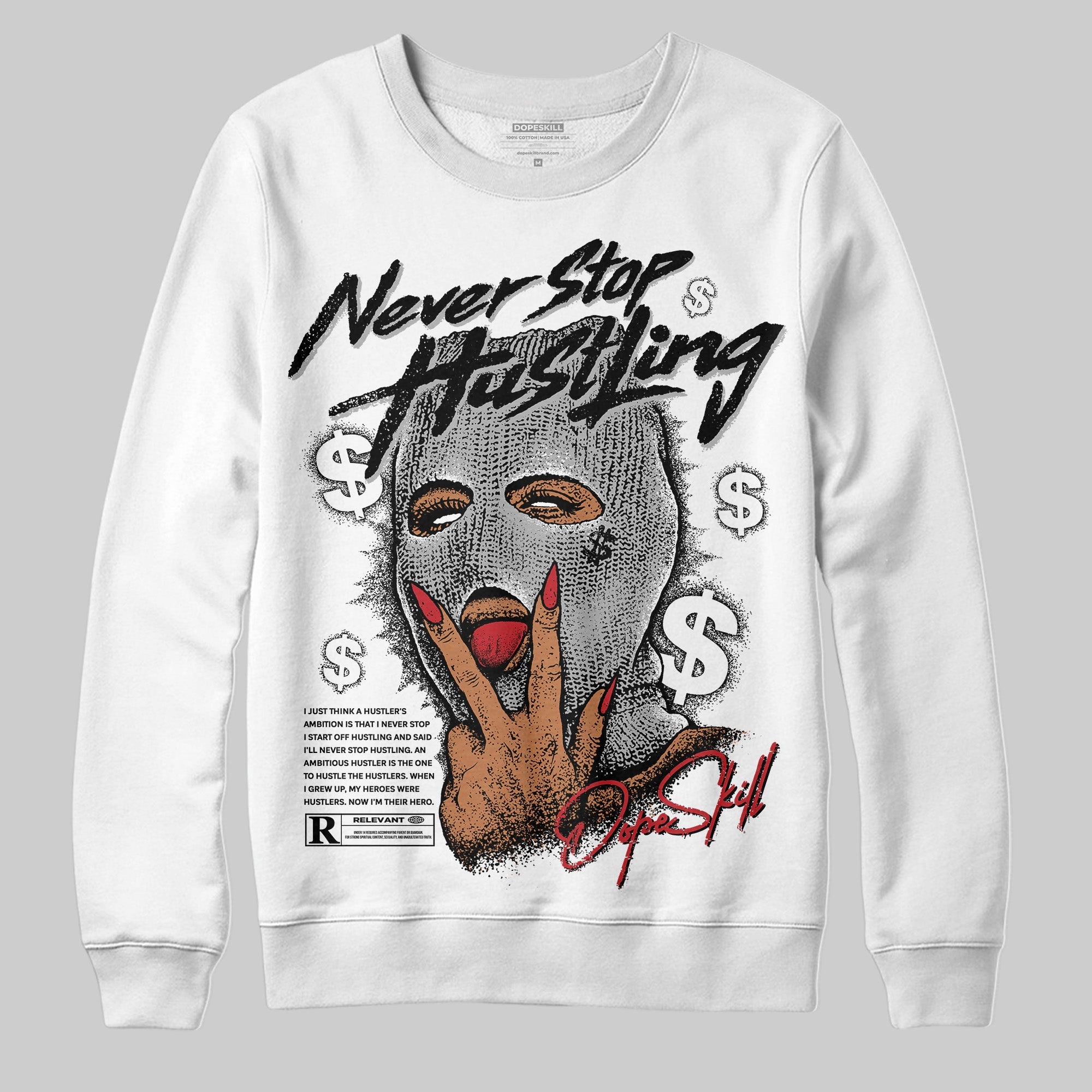 Bred Velvet 11s superstreetwear Sweatshirt Never Stop Hustling Graphic