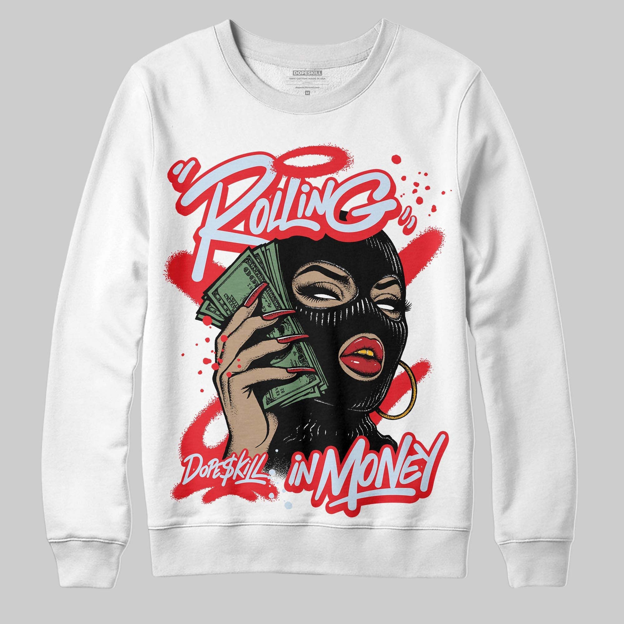 Cherry 11s superstreetwear Sweatshirt Rolling in Money Graphic