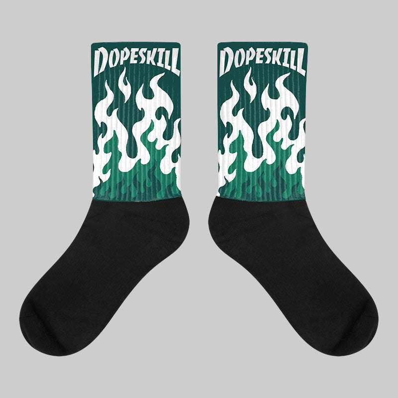 Oxidized Green 4s superstreetwear Sublimated Socks FIRE Graphic