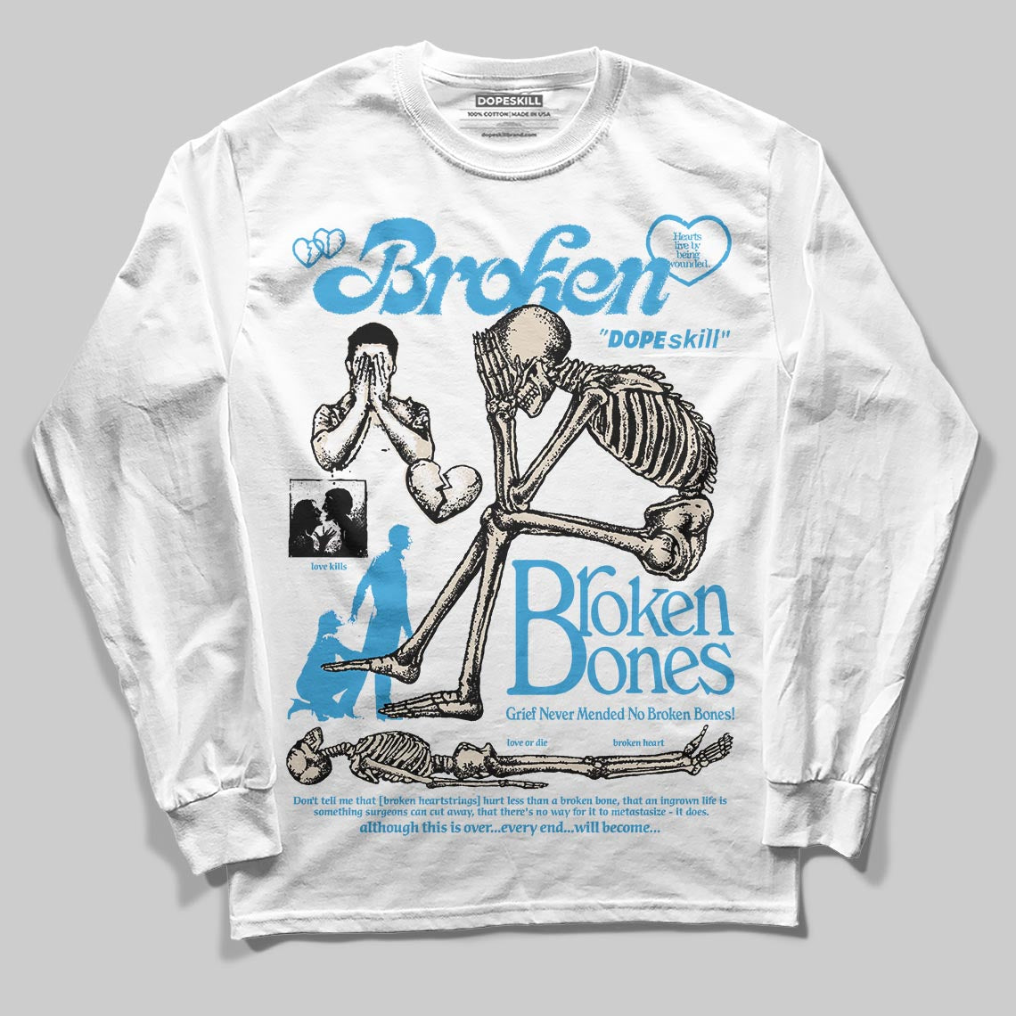 UNC Reimagined 1s superstreetwear Long Sleeve T-Shirt Broken Bones Graphic