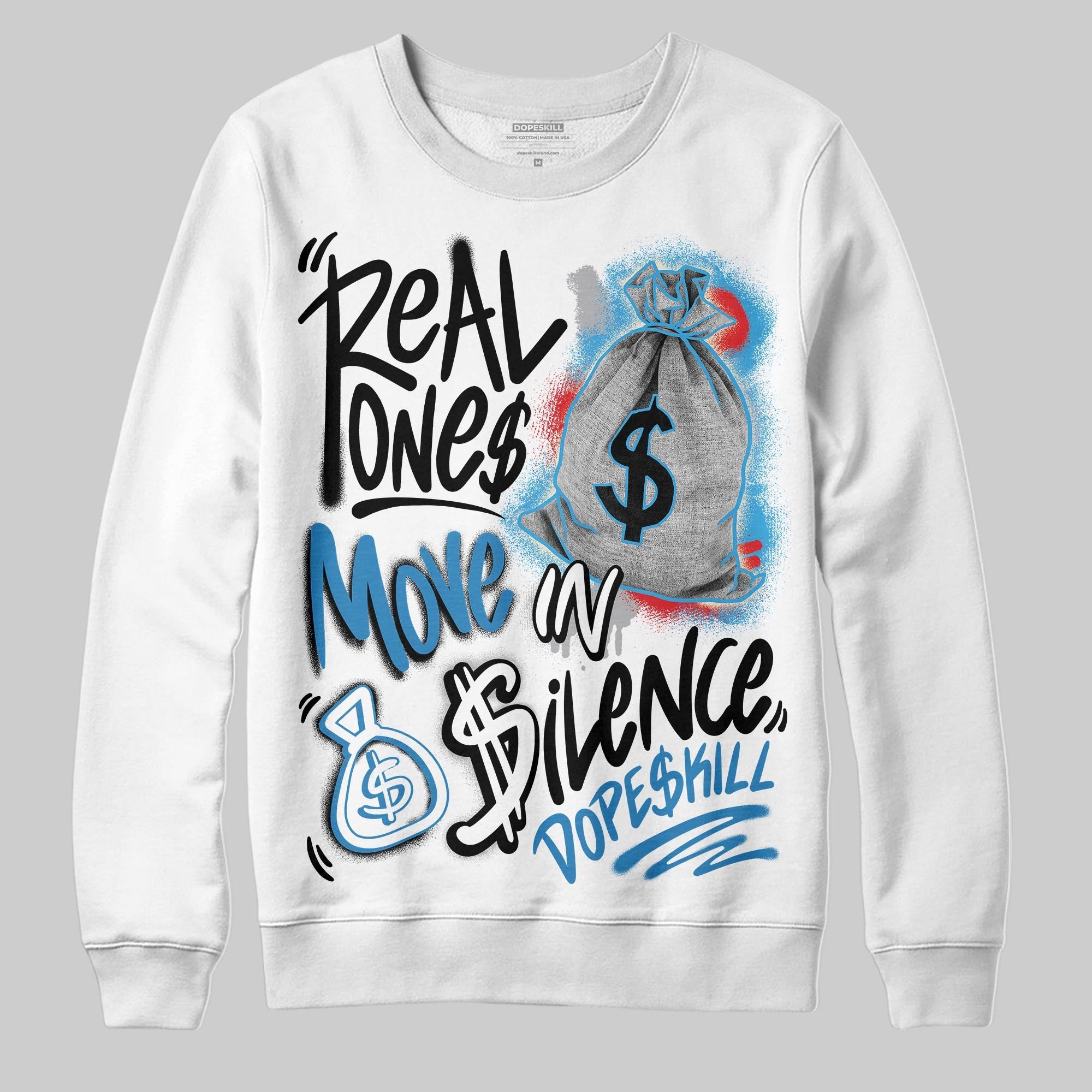 Rare Air 3s superstreetwear Sweatshirt Real Ones Move In Silence Graphic