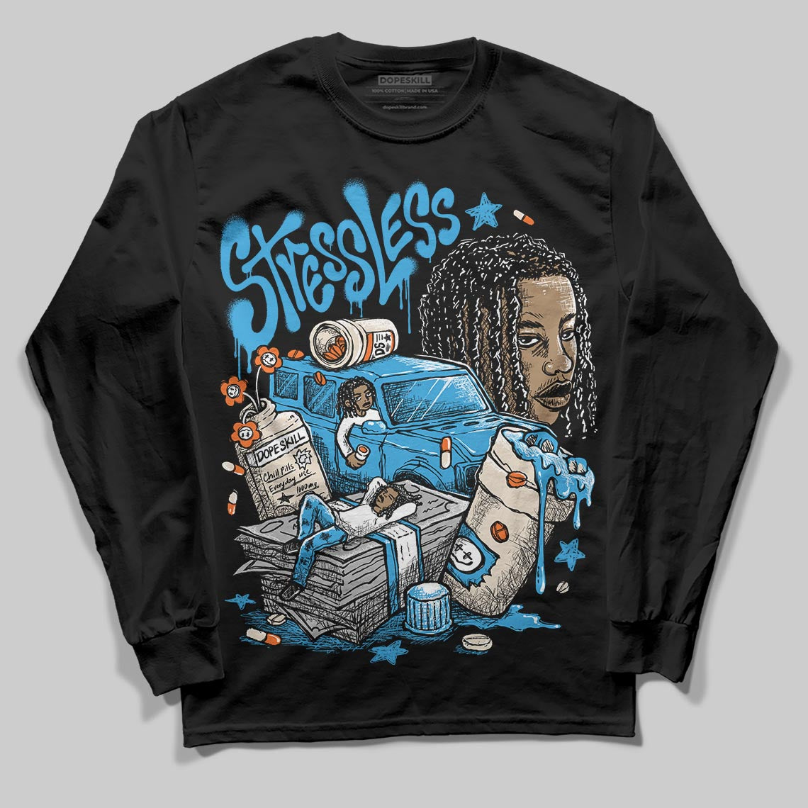 UNC Reimagined 1s superstreetwear Long Sleeve T-Shirt Stressless Graphic