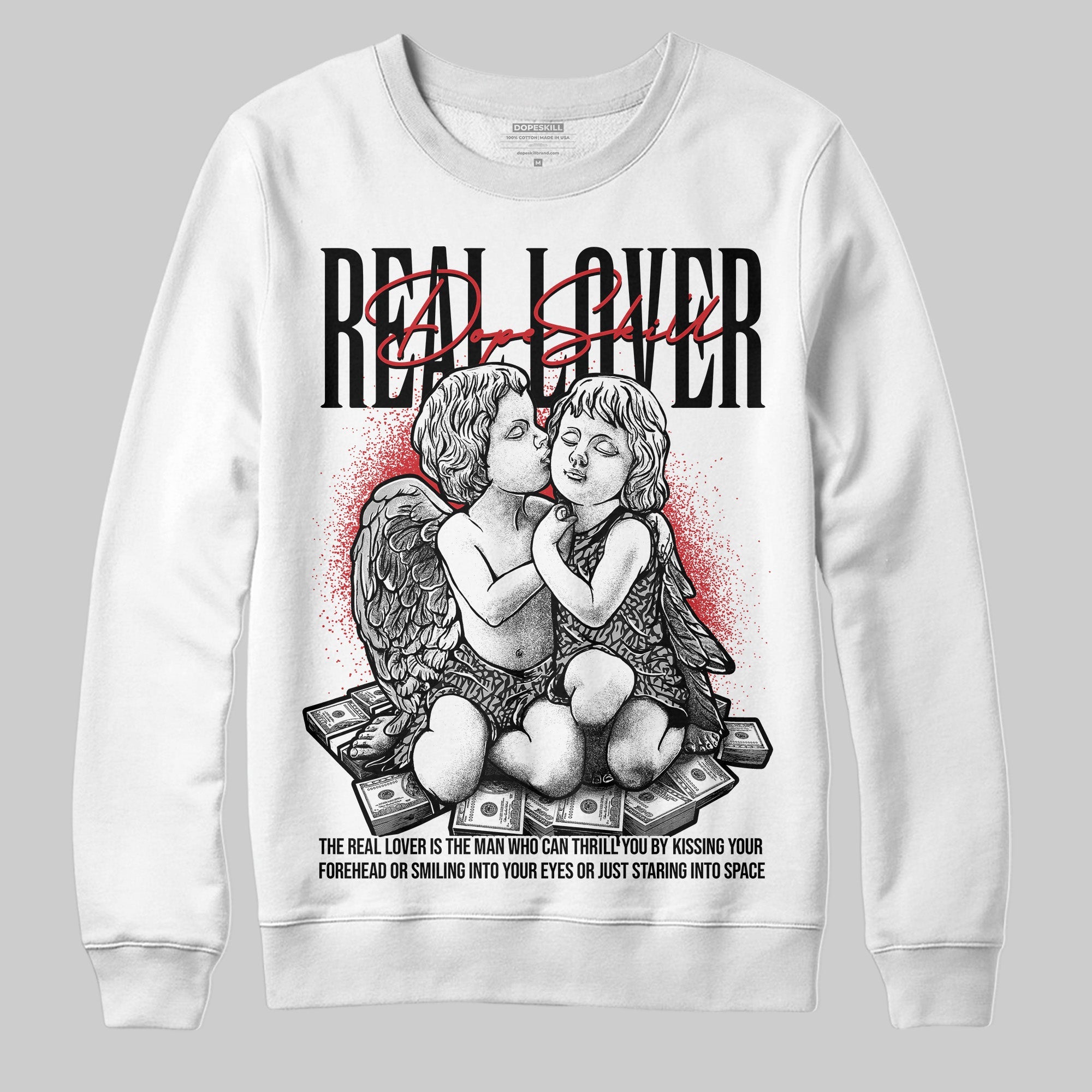 Black Cement 3s superstreetwear Sweatshirt Real Lover Graphic