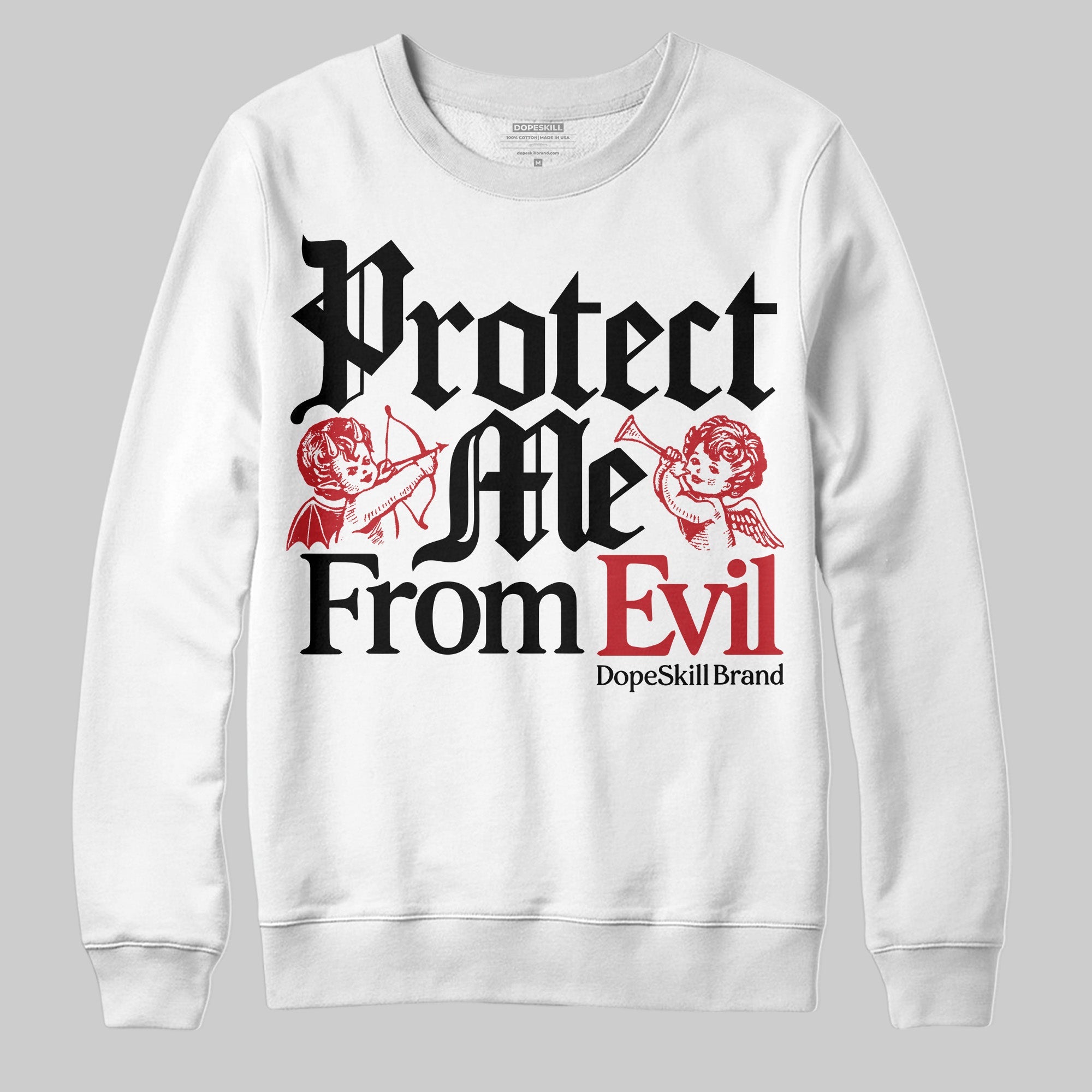 Bred 11s superstreetwear Sweatshirt Protect Me From Evil Graphic