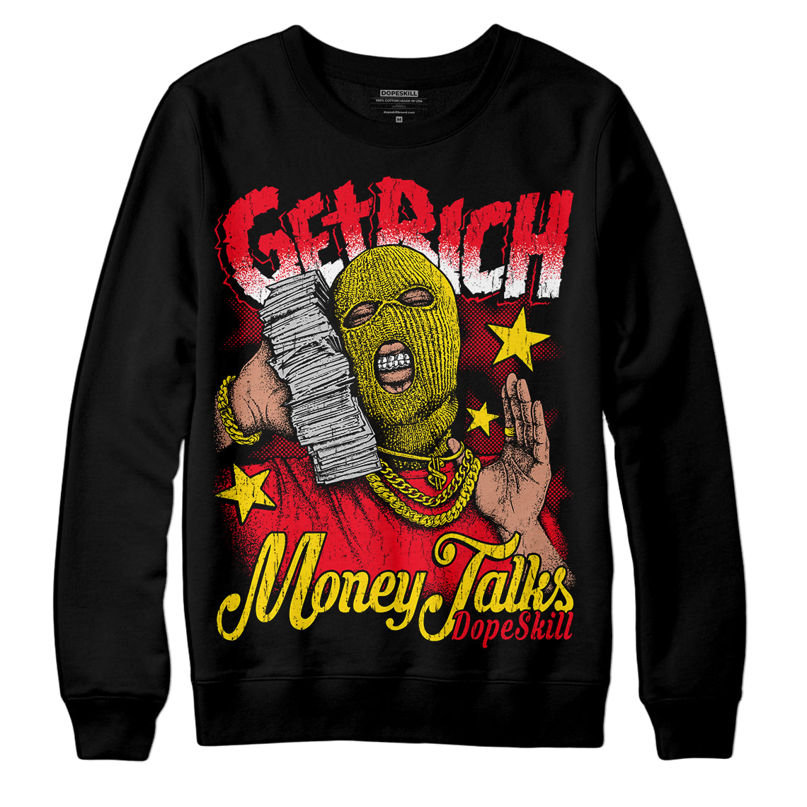 Red Thunder 4s superstreetwear Sweatshirt Get Rich Graphic