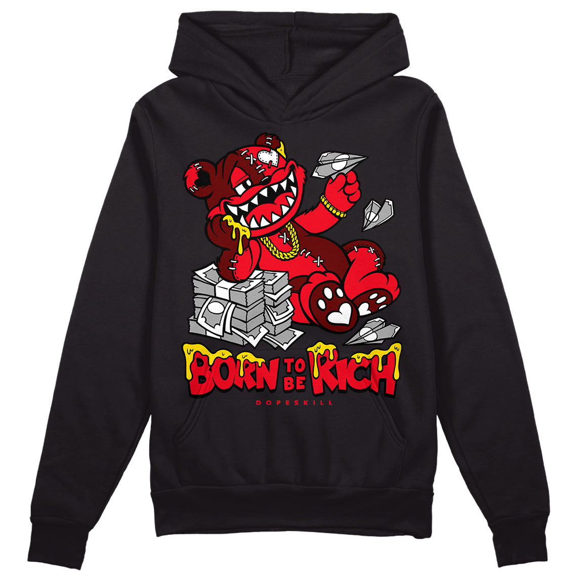 Red Thunder 4s superstreetwear Hoodie Sweatshirt Born To Be Rich Graphic
